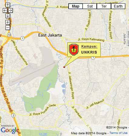 Location and Map UNKRIS Jakarta Nomor